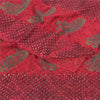 Sanskriti Vintage Sarees Red Mukesh/Sparkle Pure Crepe Printed Sari 6yd Fabric