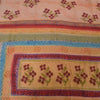 Sanskriti Vintage Sarees Peach 100%Pure Crepe Silk Printed Sari 5yd Craft Fabric