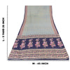 Sanskriti Vintage Sarees Blue 100% Pure Crepe Silk Printed Sari 5yd Craft Fabric