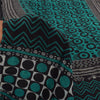 Sanskriti Vintage Sarees Green/Black Pure Crepe Silk Printed Sari Craft Fabric