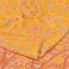 Sanskriti Vintage Sarees Yellow Pure Crepe Silk Printed Sari 5yd Craft Fabric