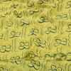 Sanskriti Vintage Sarees Lemon Yellow Pure Crepe Silk Printed Sari Craft Fabric