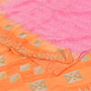 Sanskriti Vintage Sarees Pink/Orange Embroidered Pure Crepe Printed Sari Fabric