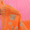 Sanskriti Vintage Sarees Pink/Orange Embroidered Pure Crepe Printed Sari Fabric