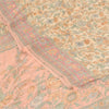 Sanskriti Vintage Sarees Peach 100%Pure Crepe Silk Printed Sari 6yd Craft Fabric