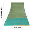 Sanskriti Vintage Sarees Green/Blue Pure Crepe Silk Print Sari 5yd Craft Fabric