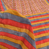 Sanskriti Vintage Sarees Red 100% Pure Crepe Silk Printed Sari 5yd Craft Fabric