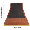 Sanskriti Vintage Sarees Black Hand Beaded Pure Crepe Printed Sari Craft Fabric