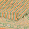 Sanskriti Vintage Sarees Hand Bead Kantha Pure Crepe Silk Print Sari 5yd Fabric