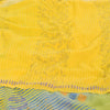 Sanskriti Vintage Sarees Yellow Pure Crepe Silk Printed Sari 5yd Craft Fabric