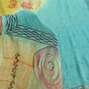 Sanskriti Vintage Sarees Multi Pure Crepe Silk Printed Sari 6+yd Craft Fabric