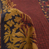 Sanskriti Vintage Sarees Dusty Red Pure Crepe Silk Print Sari 5+yd Craft Fabric