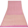 Sanskriti Vintage Sarees Pink Pure Crepe Block Printed Sari 6+yd Craft Fabric