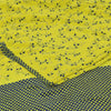 Sanskriti Vintage Sarees Yellow Pure Crepe Silk Printed Sari 5+yd Craft Fabric