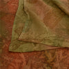 Sanskriti Vintage Sarees Brown/Green Pure Chiffon Printed Sari 5yd Craft Fabric