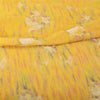 Sanskriti Vintage Sarees Yellow Pure Chiffon Silk Printed Sari Soft Craft Fabric