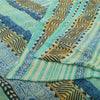 Sanskriti Vintage Sarees Sea-Green Pure Georgette Silk Printed Sari Craft Fabric