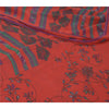 Sanskriti Vintage Sarees Red/Blue Pure Georgette Silk Printed Sari Craft Fabric