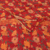 Sanskriti Vintage Sarees Indian Red Pure Chiffon Silk Printed Sari Craft Fabric