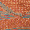 Sanskriti Vintage Sarees Multi Pure Georgette Silk Printed Sari 5yd Craft Fabric