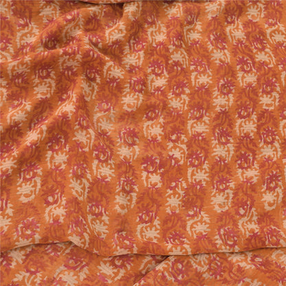 Sanskriti Vintage Sarees Multi Pure Georgette Silk Printed Sari 5yd Craft Fabric