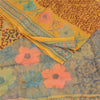 Sanskriti Vintage Sarees Multi Pure Chiffon Silk Printed Sari 5yd Craft Fabric