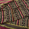 Sanskriti Vintage Sarees Black Pure Chiffon Silk Ikat Printed Sari Craft Fabric