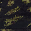 Sanskriti Vintage Sarees Black Pure Chiffon Silk Printed Sari 5yd Craft Fabric