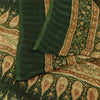 Sanskriti Vintage Sarees Green Pure Georgette Silk Printed Sari 5yd Craft Fabric