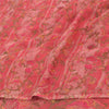 Sanskriti Vintage Sarees Pink 100% Pure Chiffon Silk Printed Sari Craft Fabric