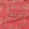 Sanskriti Vintage Sarees Pink 100% Pure Chiffon Silk Printed Sari Craft Fabric