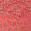 Sanskriti Vintage Sarees Pink 100% Pure Chiffon Silk Printed Sari Craft Fabric