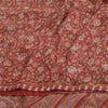 Sanskriti Vintage Sarees Red Pure Georgette Silk Printed Sari 5yd Craft Fabric