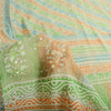 Sanskriti Vintage Sarees Multi Pure Georgette Print/Hand Beaded Sari Fabric