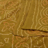 Sanskriti Vintage Sarees Green/Orange Bandhani Print Pure Georgette Sari Fabric