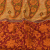 Sanskriti Vintage Sarees Pure Georgette Red/Orange Printed Sari 5yd Craft Fabric