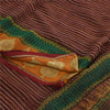 Sanskriti Vintage Sarees Dark Red Pure Georgette Silk Printed Sari Craft Fabric