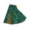 Sanskriti Vintage Sarees Green Pure Georgette Block Printed Sari Craft Fabric