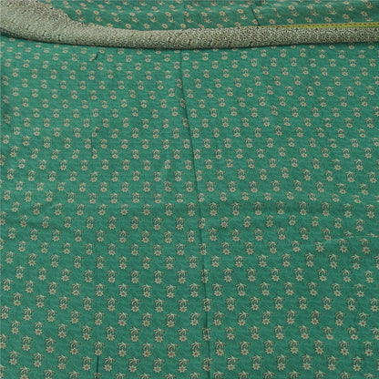 Sanskriti Vintage Sarees Green Pure Georgette Silk Printed Sari 5yd Craft Fabric