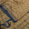 Sanskriti Vintage Sarees Brown Pure Georgette Silk Printed Sari Craft Fabric