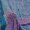 Sanskriti Vintage Sarees Blue/Purple Pure Georgette Silk Print Sari Craft Fabric