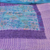 Sanskriti Vintage Sarees Blue/Purple Pure Georgette Silk Print Sari Craft Fabric