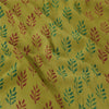 Sanskriti Vintage Sarees Green Pure Georgette Silk Hand Bloc kPrint Sari Fabric