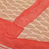 Sanskriti Vintage Sarees Peach Pure Georgette Silk Block Printed Sari 5yd Fabric