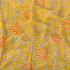 Sanskriti Vintage Sarees Yellow Pure Georgette Silk Print Sari 5yd Craft Fabric