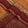 Sanskriti Vintage Sarees Yellow/Red Bandhani Printed Pure Georgette Sari Fabric