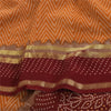 Sanskriti Vintage Sarees Yellow/Red Bandhani Printed Pure Georgette Sari Fabric