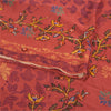 Sanskriti Vintage Sarees Pure Georgette Silk Hand Beaded Print Sari Craft Fabric