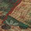 Sanskriti Vintage Sarees Green Pure Georgette Silk Printed Sari Craft Fabric