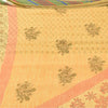 Sanskriti Vintage Sarees Yellow Pure Georgette Silk Print Sari 5yd Craft Fabric